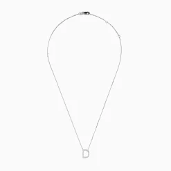 Necklaces & Pendants|Effy Jewelry 14K White Gold Diamond Initial "D" Pendant