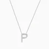 Necklaces & Pendants|Effy Jewelry 14K White Gold Diamond Initial "P" Pendant