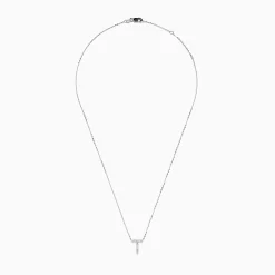 Necklaces & Pendants|Effy Jewelry 14K White Gold Diamond Initial "T" Pendant