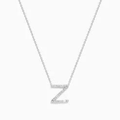 Necklaces & Pendants|Effy Jewelry 14K White Gold Diamond Initial "Z" Pendant