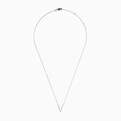Necklaces & Pendants|Effy Jewelry 14K White Gold Diamond Initial "V" Pendant