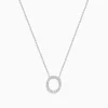 Necklaces & Pendants|Effy Jewelry 14K White Gold Diamond Initial "O" Pendant