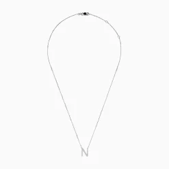 Necklaces & Pendants|Effy Jewelry 14K White Gold Diamond Initial "N" Pendant