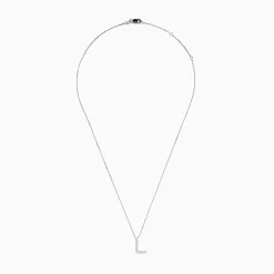 Necklaces & Pendants|Effy Jewelry 14K White Gold Diamond Initial "L" Pendant