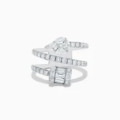 Rings|Effy Jewelry 14K White Gold Diamond Spiral Ring