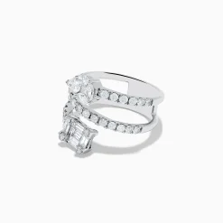 Rings|Effy Jewelry 14K White Gold Diamond Spiral Ring
