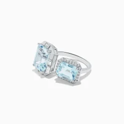 Rings|Effy Jewelry 14K White Gold Double Aquamarine Ring