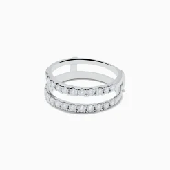 Rings|Effy Jewelry 14K White Gold Double Band Diamond Ring 0.97 TCW