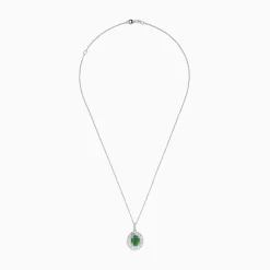 Necklaces & Pendants|Effy Jewelry 14K White Gold Emerald and Diamond Pendant