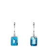 Earrings|Effy Jewelry 14K White Gold Emerald Cut Blue Topaz and Diamond Drop Earrings, 9.25 TCW