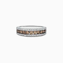 Rings|Effy Jewelry 14K White Gold Espresso and White Diamond Ring, 0.89 TCW