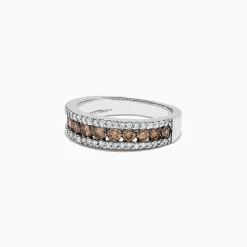 Rings|Effy Jewelry 14K White Gold Espresso and White Diamond Ring, 0.89 TCW