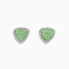 Earrings|Effy Jewelry 14K White Gold Green Amethyst and Diamond Earrings