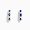 Earrings|BH Multi 14K White Gold Multi Sapphire Hoop Earrings