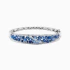 Bracelets|Effy Jewelry 14K White Gold Natural Blue Sapphire u0026 Diamond Bangle, 7.82 TCW