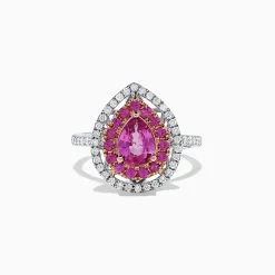 Rings|BH Multi 14K White Gold Pink Sapphire and Diamond Ring, 1.85 TCW
