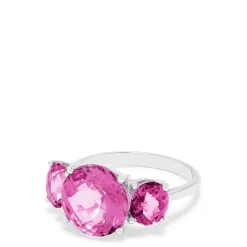 Rings|Effy Jewelry 14K White Gold Pink Topaz Three Stone Ring, 8.00 TCW