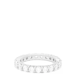Rings|Louis Creations 14K White Gold Prong Set Diamond Eternity Band, 3.00 TCW