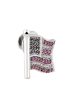 Accessories|Effy Jewelry 14K White Gold Ruby, Sapphire and Diamond US Flag Pin, 1.12 TCW