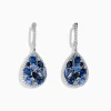 Earrings|Effy Jewelry 14K White Gold Sapphire and Diamond Teardrop Earrings, 4.31 TCW