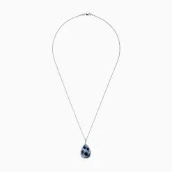 Necklaces & Pendants|Effy Jewelry 14K White Gold Sapphire and Diamond Teardrop Pendant, 3.80 TCW