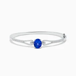 Bracelets|Effy Jewelry 14K White Gold Tanzanite and Diamond Bangle