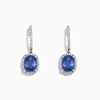 Earrings|Effy Jewelry 14K White Gold Tanzanite and Diamond Earrings, 4.14 TCW