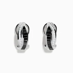 Earrings|Effy Jewelry 14K White Gold White and Black Diamond Earrings