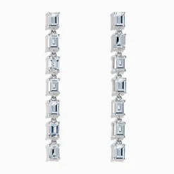 Earrings|Effy Jewelry 14K White Gold White Sapphire Drop Earrings