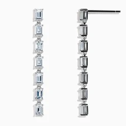 Earrings|Effy Jewelry 14K White Gold White Sapphire Drop Earrings