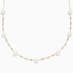Necklaces & Pendants|BH Multi 14K Yellow Gold 16" Pearl Station Necklace