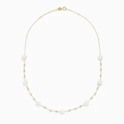 Necklaces & Pendants|BH Multi 14K Yellow Gold 16" Pearl Station Necklace