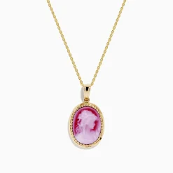 Necklaces & Pendants|Effy Jewelry 14K Yellow Gold Agate Cameo Pendant