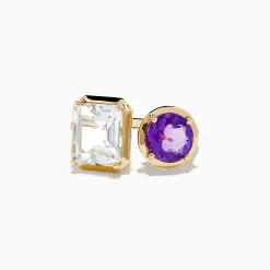 Rings|Effy Jewelry 14k Yellow Gold Amethyst and White Topaz Toi Et Moi Ring