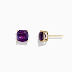 Earrings|Effy Jewelry 14K Yellow Gold Amethyst Stud Earrings, 4.25 TCW