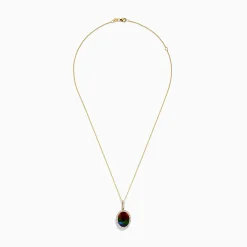 Necklaces & Pendants|Effy Jewelry 14K Yellow Gold Ammolite and Diamond Pendant