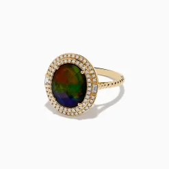 Rings|Effy Jewelry 14K Yellow Gold Ammolite and Diamond Ring