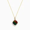 Necklaces & Pendants|Effy Jewelry 14K Yellow Gold Ammolite and DIamond Pendant