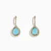 Earrings|BH Multi 14K Yellow Gold Apatite and Diamond Pear Shaped Drop Earrings