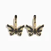 Earrings|Effy Jewelry 14K Yellow Gold Black and White Diamond Butterfly Earrings