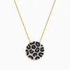 Necklaces & Pendants|BH Multi 14K Yellow Gold Black, Espresso u0026 White Diamond Disc Pendant, 0.86 TCW