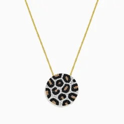 Necklaces & Pendants|BH Multi 14K Yellow Gold Black, Espresso u0026 White Diamond Disc Pendant, 0.86 TCW