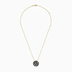 Necklaces & Pendants|BH Multi 14K Yellow Gold Black, Espresso u0026 White Diamond Disc Pendant, 0.86 TCW