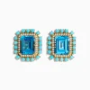 Earrings|Effy Jewelry 14K Yellow Gold Blue Topaz, Turquoise and Diamond Earrings