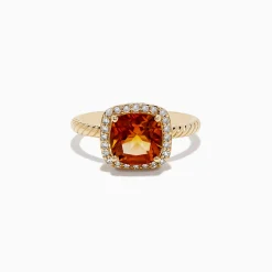 Rings|Effy Jewelry 14K Yellow Gold Citrine and Diamond Ring