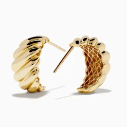 Earrings|Effy Jewelry 14K Yellow Gold Croissant Hoops