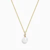 Necklaces & Pendants|Effy Jewelry 14K Yellow Gold Cultured Fresh Water Pearl and Diamond Pendant, 0.02 TCW