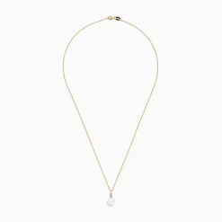 Necklaces & Pendants|Effy Jewelry 14K Yellow Gold Cultured Fresh Water Pearl and Diamond Pendant, 0.02 TCW