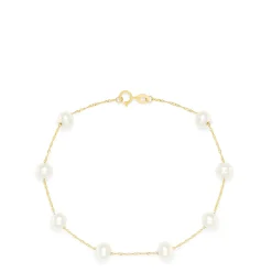 Bracelets|Effy Jewelry 14K Yellow Gold Cultured Fresh Water Pearl Station Bracelet