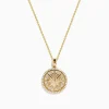 Necklaces & Pendants|Effy Jewelry 14K Yellow Gold Diamond Compass Pendant